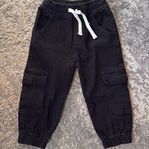 Little Bipsy Black Denim Cargo Joggers